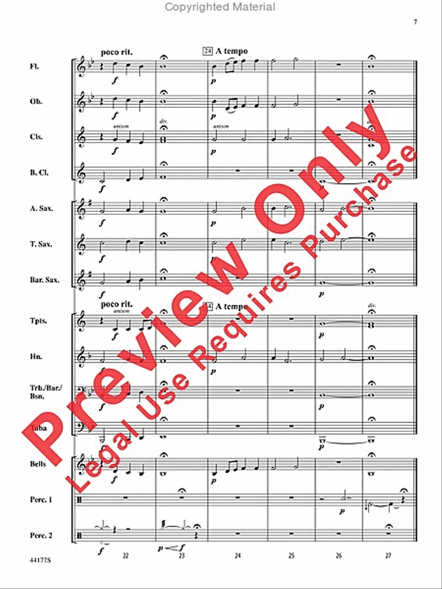 Farewell at Dawn Farewell at Dawn Concert Band scores gallery preview page 7
