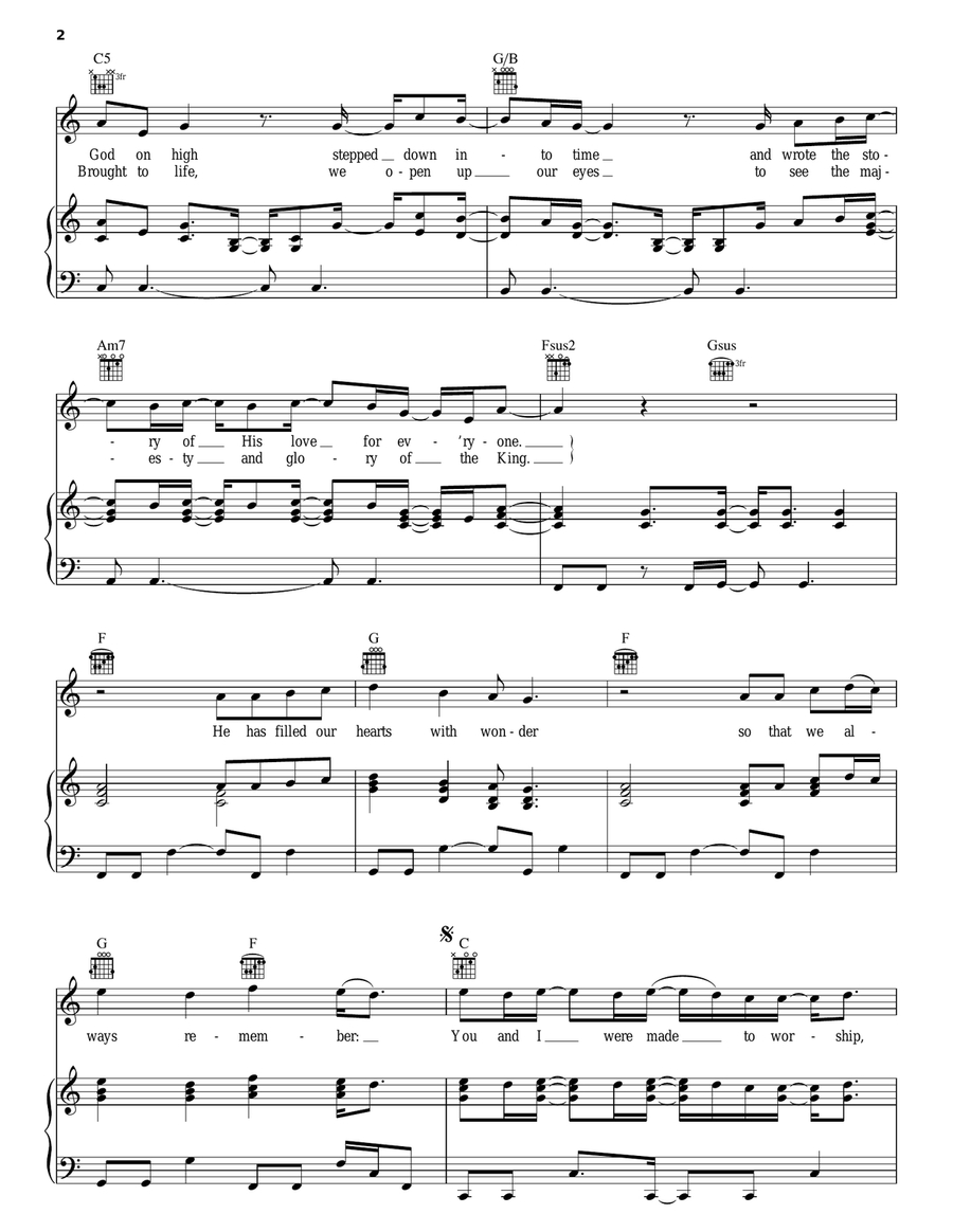 Made To Worship Piano, Vocal, Guitar scores gallery preview page 2