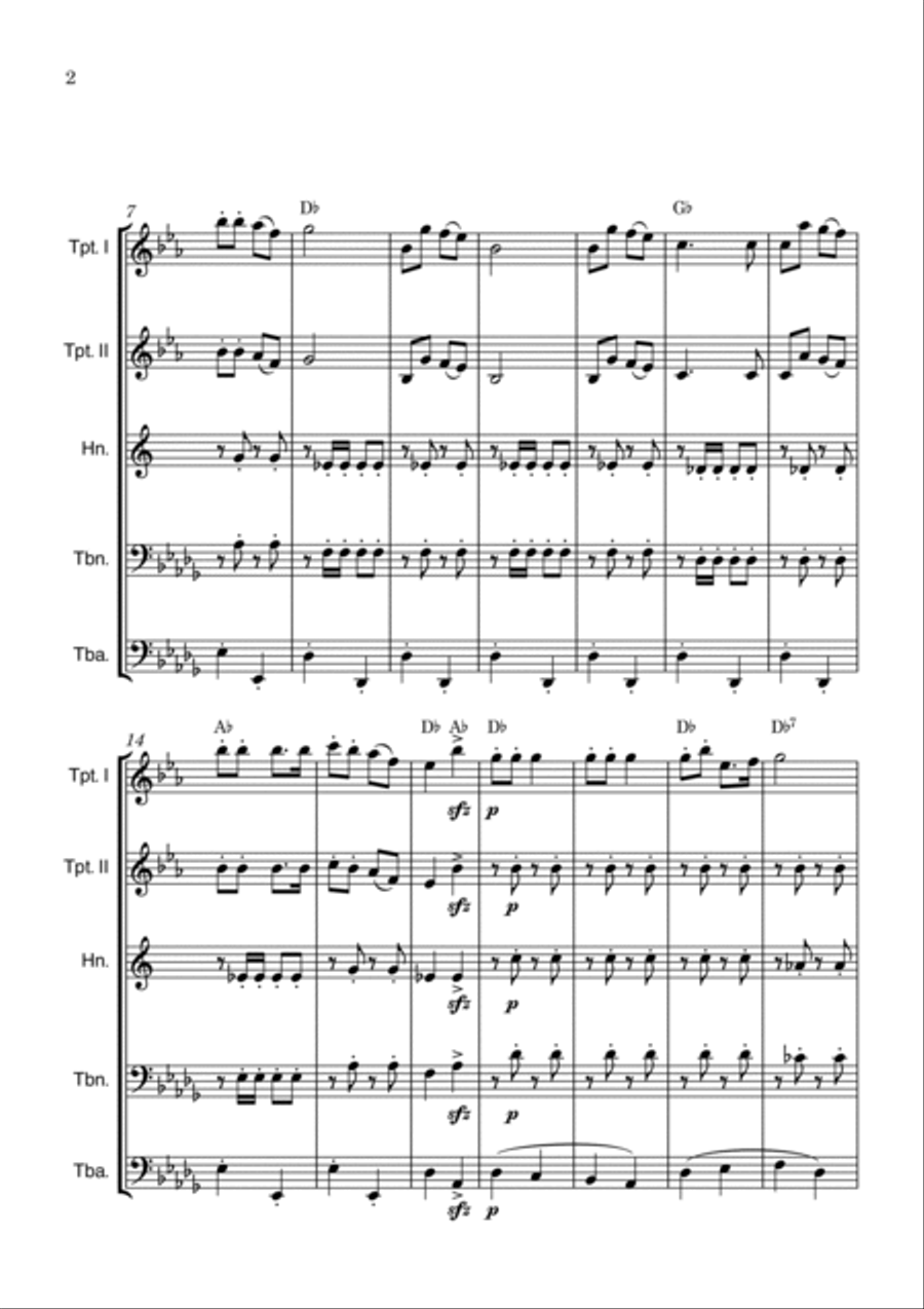 Jingle Bells Brass Quintet scores gallery preview page 2