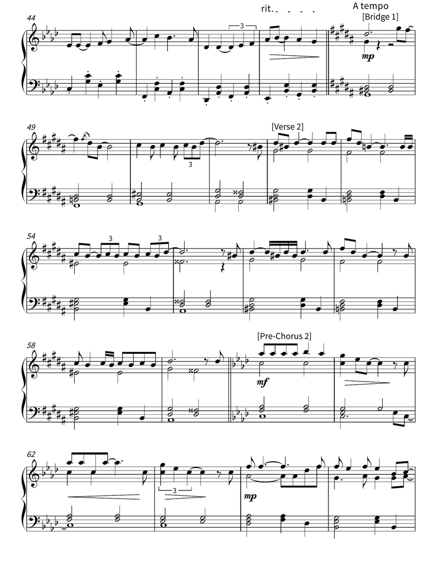 Ich War Noch Niemals In New York Piano Solo scores gallery preview page 3