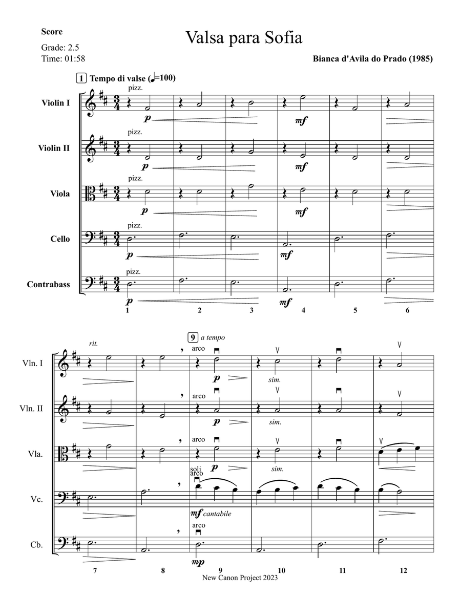 Valsa para Sofia String Orchestra scores gallery preview page 4