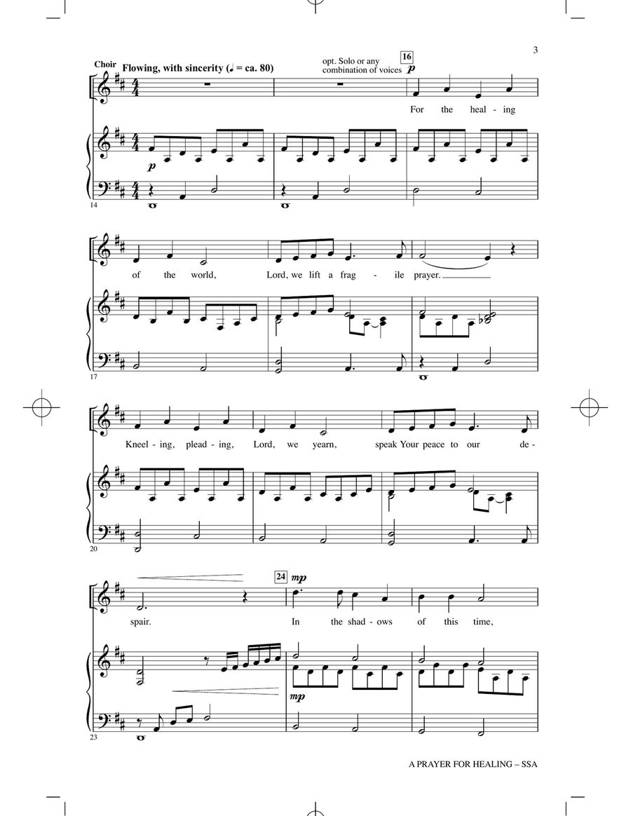 A Prayer For Healing A Prayer For Healing SSA scores gallery preview page 2