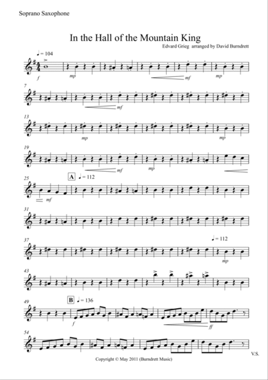 In the Hall of the Mountain King for Saxophone Quartet Saxophone Quartet scores gallery preview page 5