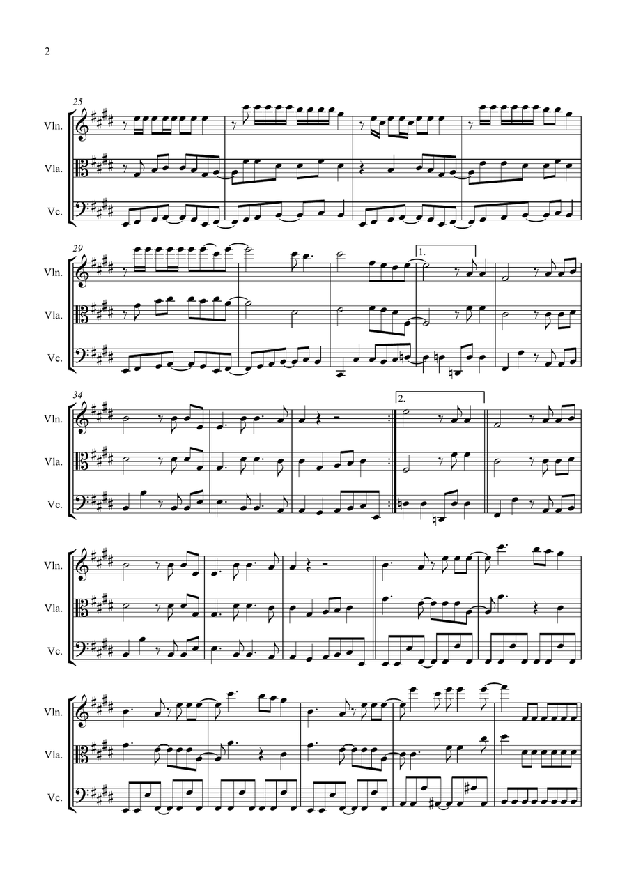 I Believe In A Thing Called Love String Trio scores gallery preview page 2