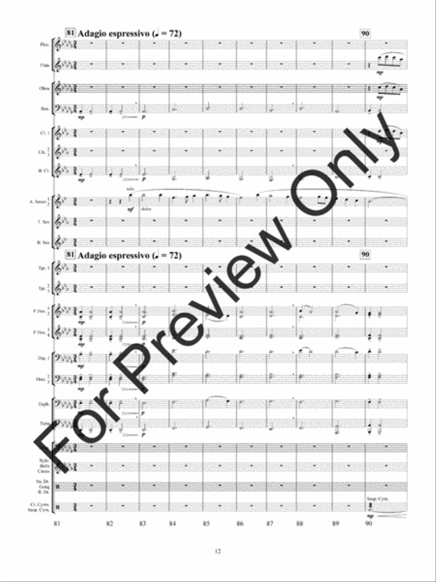 Variations On A Mighty Fortress Concert Band scores gallery preview page 15