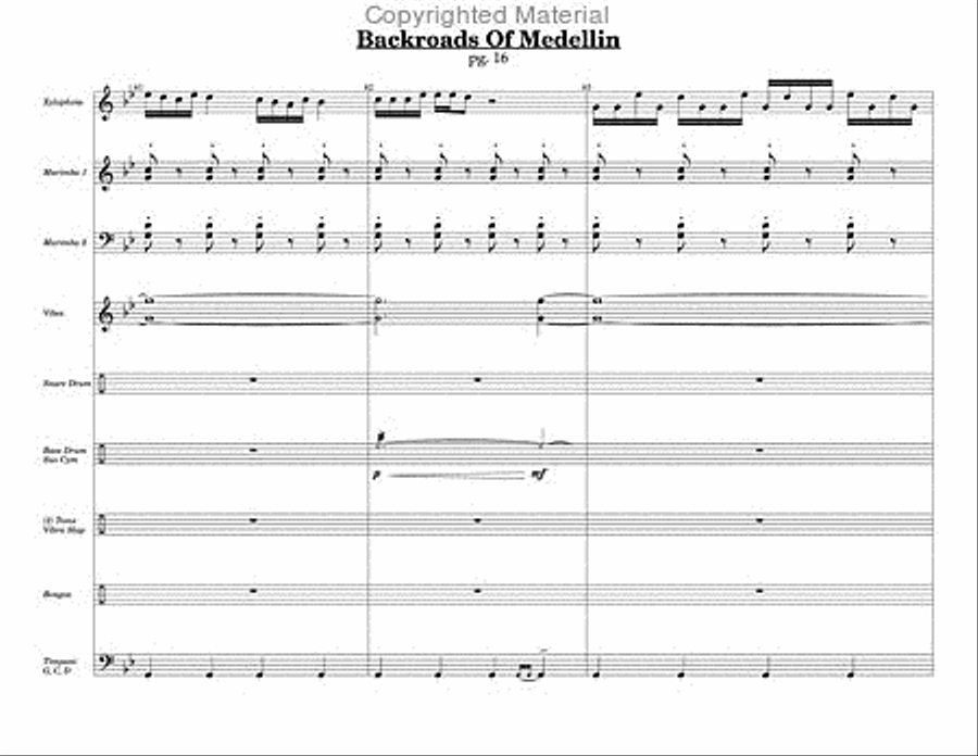 Backroads Of Medellin Backroads Of Medellin Percussion Ensemble scores gallery preview page 5