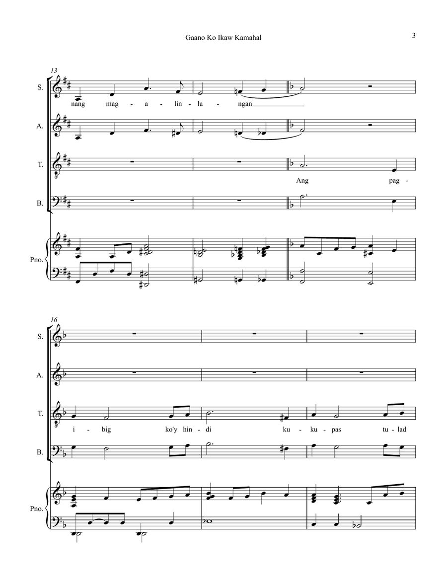 Gaano Ko Ikaw Kamahal SATB 4-Part scores gallery preview page 3