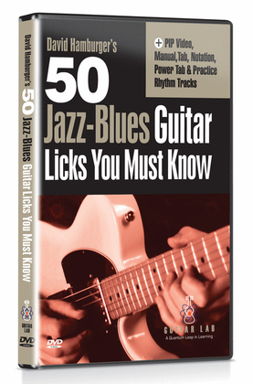 Book cover for 50 Jazz-Blues Licks You Must Know DVD