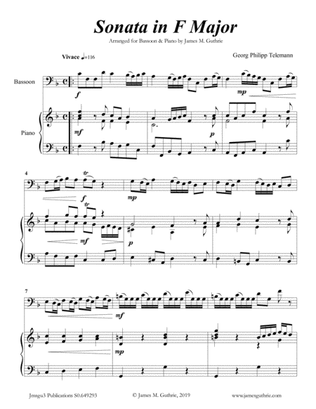 Telemann: Sonata in F Major for Bassoon & Piano