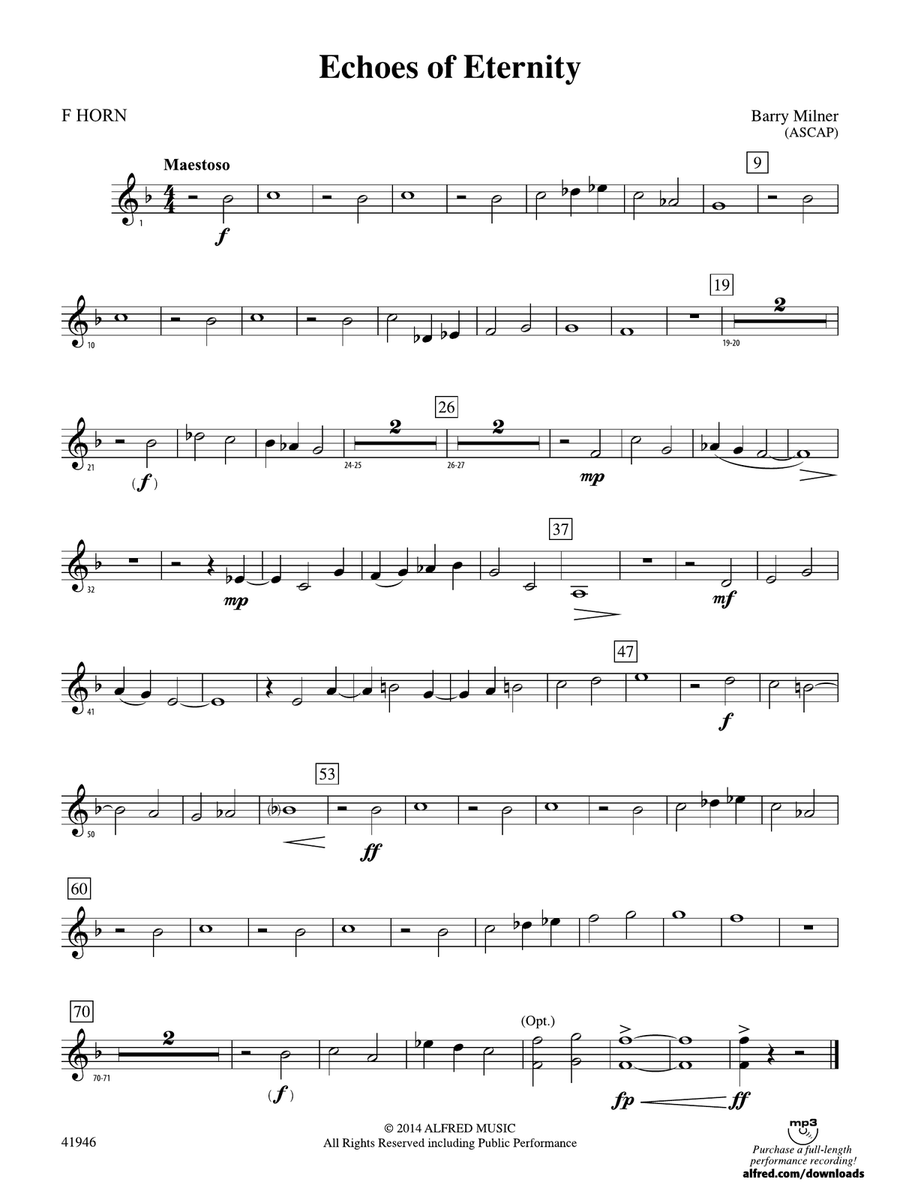 Echoes of Eternity: 1st F Horn