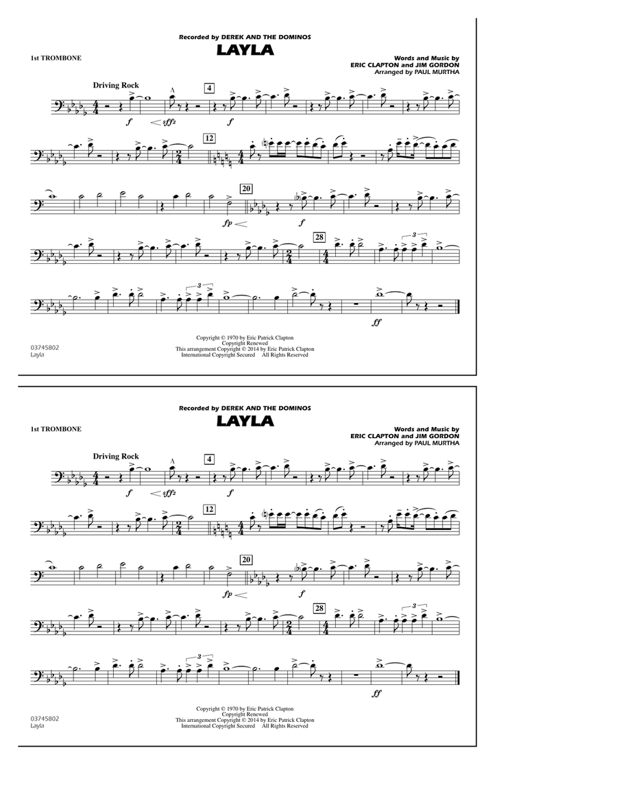 Layla - 1st Trombone