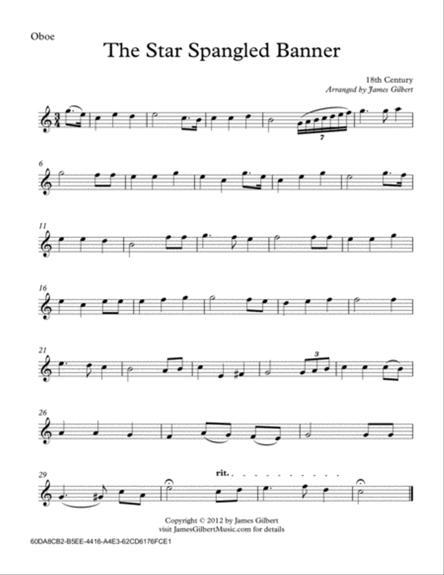 The Star Spangled Banner (National Anthem) Woodwind Quartet scores gallery preview page 5