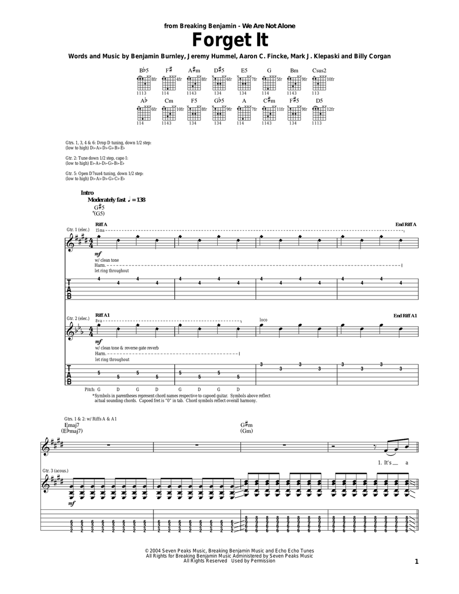 Forget It Forget It Acoustic Guitar scores gallery preview page 1