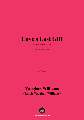 Book cover for Vaughan Williams-Love's Last Gift,in F Major