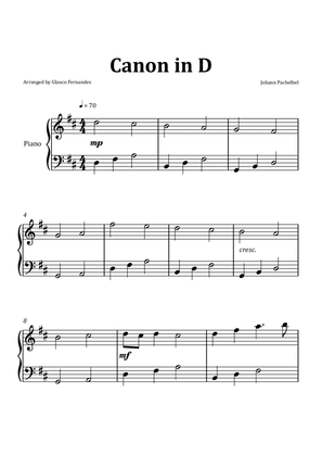 Canon by Pachelbel - Easy/Intermediate Piano Solo