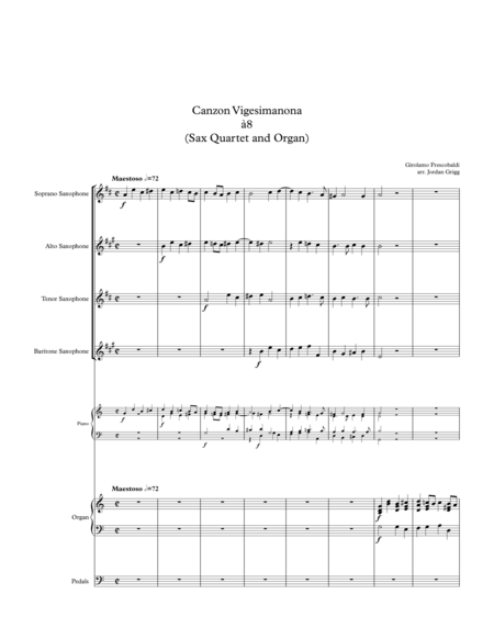 Canzon Vigesimanona à8 (Sax Quartet and Organ) image number null