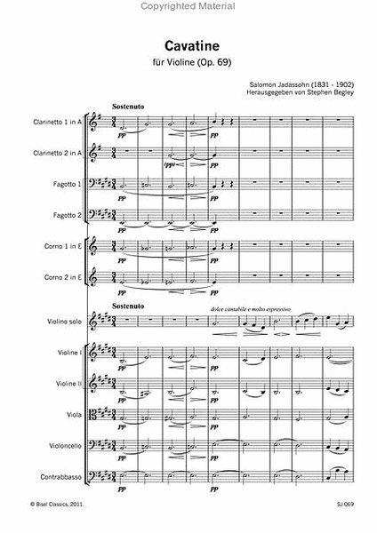 Cavatine fur Violine, Opus 69