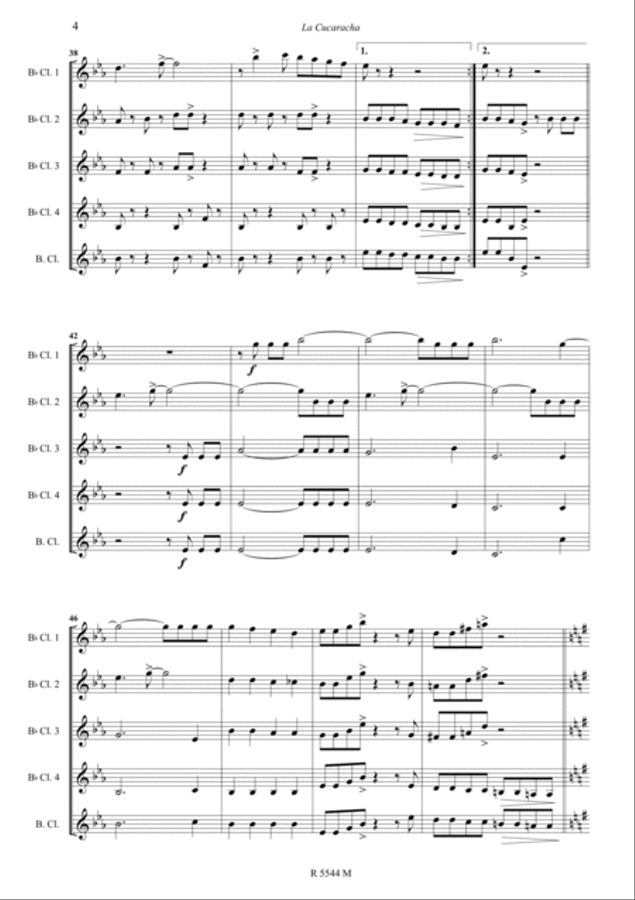 Cucaracha, la Clarinet scores gallery preview page 5