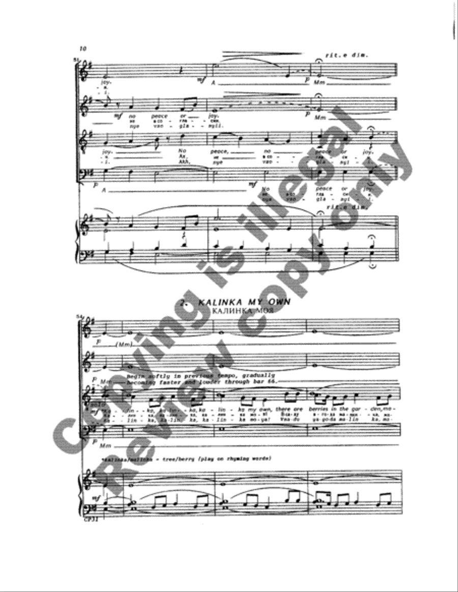 Two Russian Folk Songs 4-Part scores gallery preview page 25