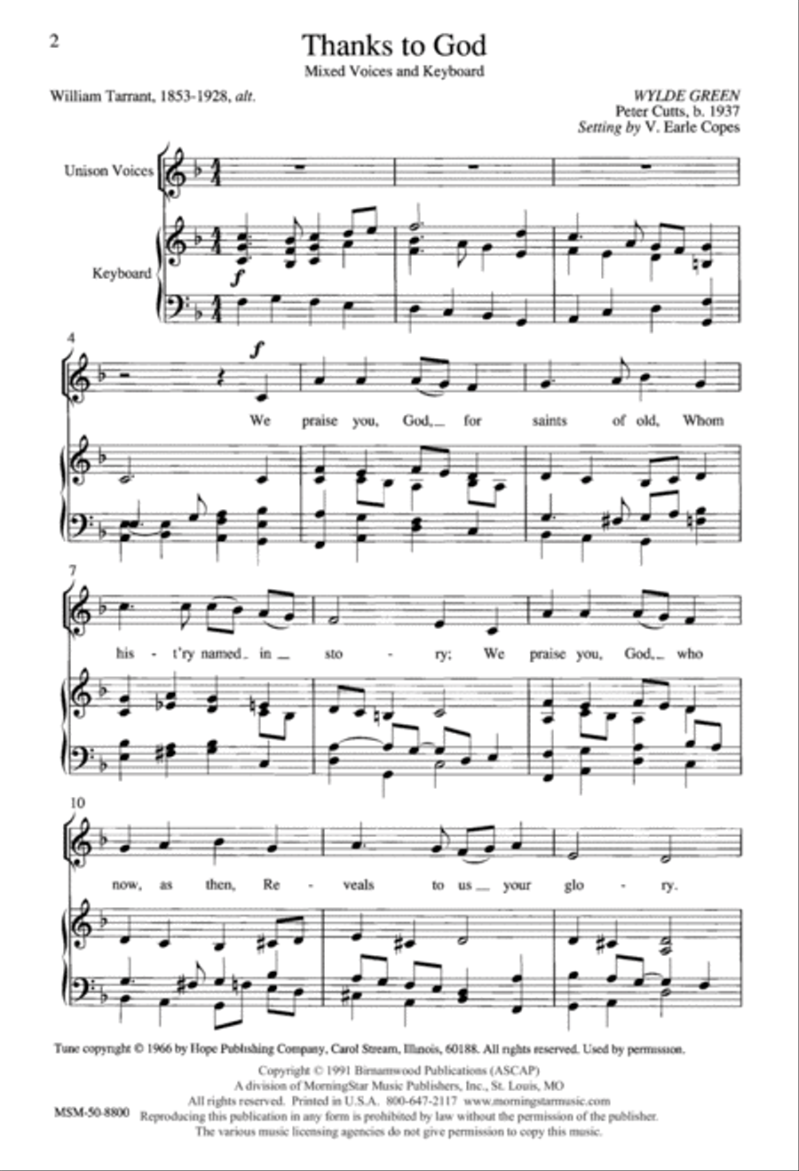 Thanks to God SSATB scores gallery preview page 2