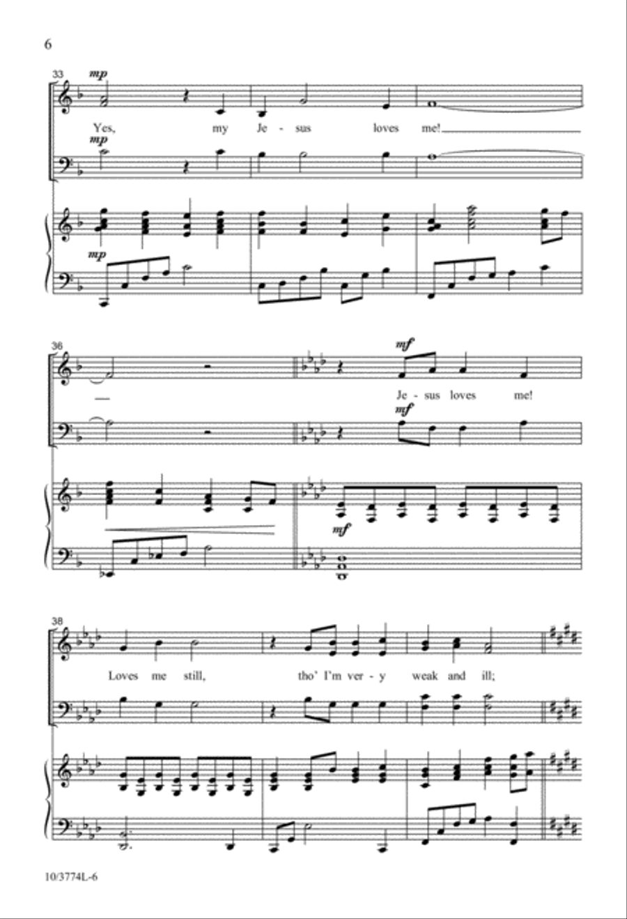 Yes, My Jesus Loves Me Yes, My Jesus Loves Me SSAA scores gallery preview page 5