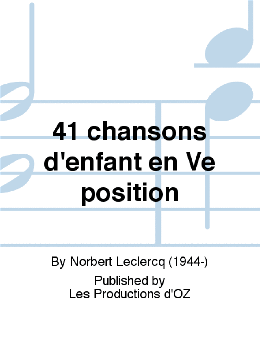41 chansons d’enfant en Ve position Classical Guitar scores gallery preview page 1