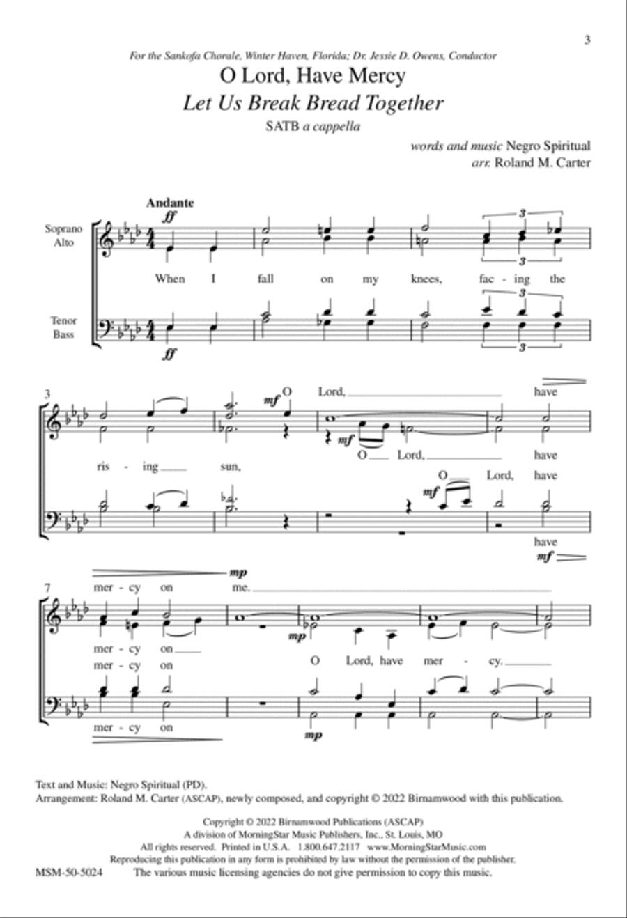 O Lord, Have Mercy 4-Part scores gallery preview page 3