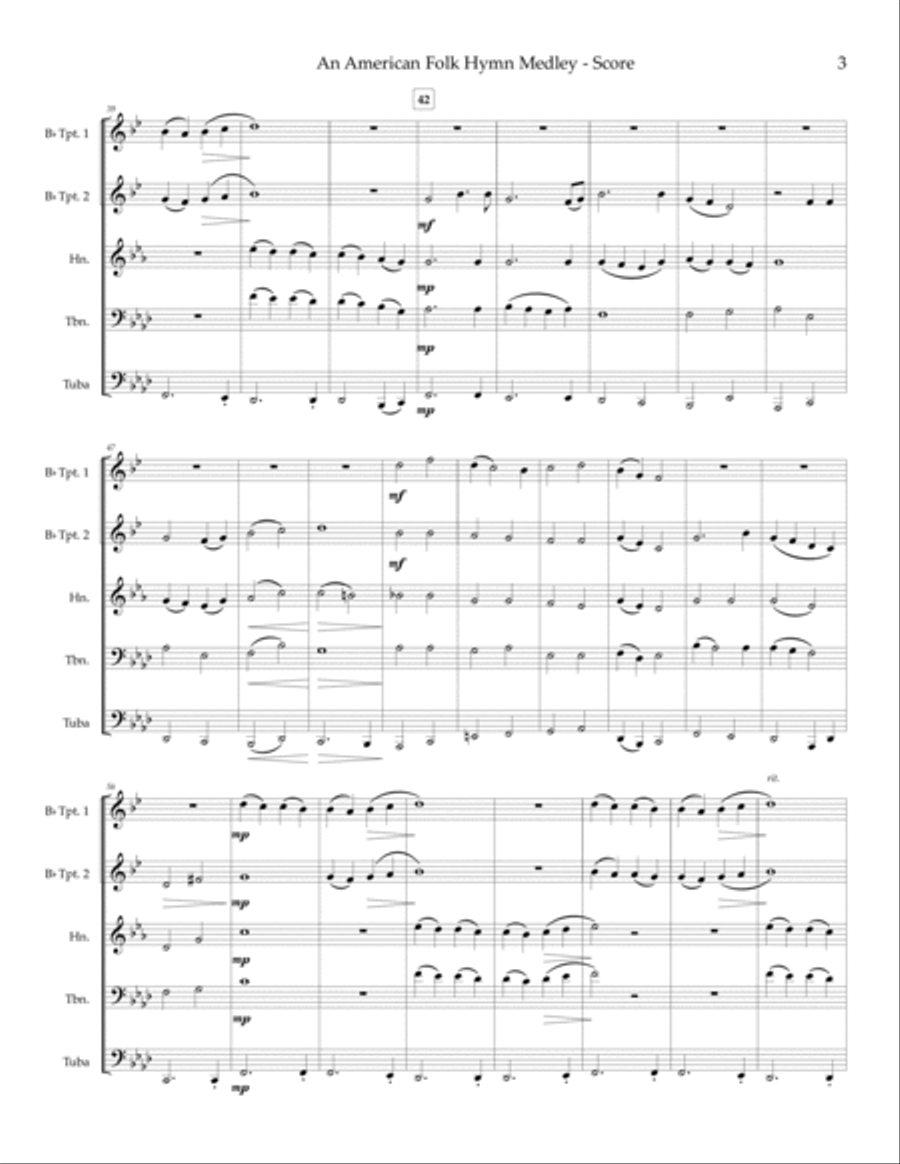 An American Folk Hymn Medley - brass quintet image number null