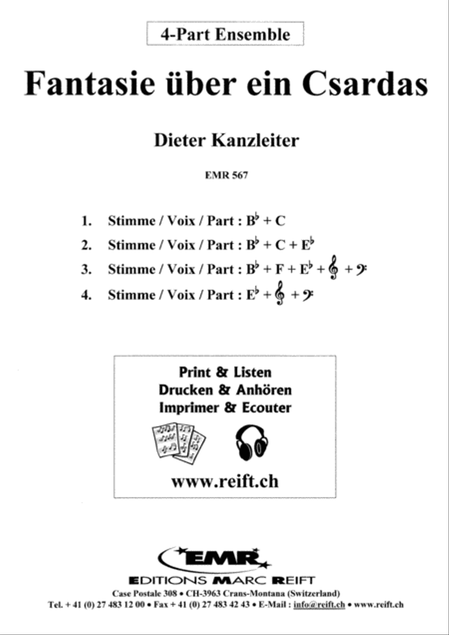 Fantaisie uber ein Csardas Concert Band scores gallery preview page 2