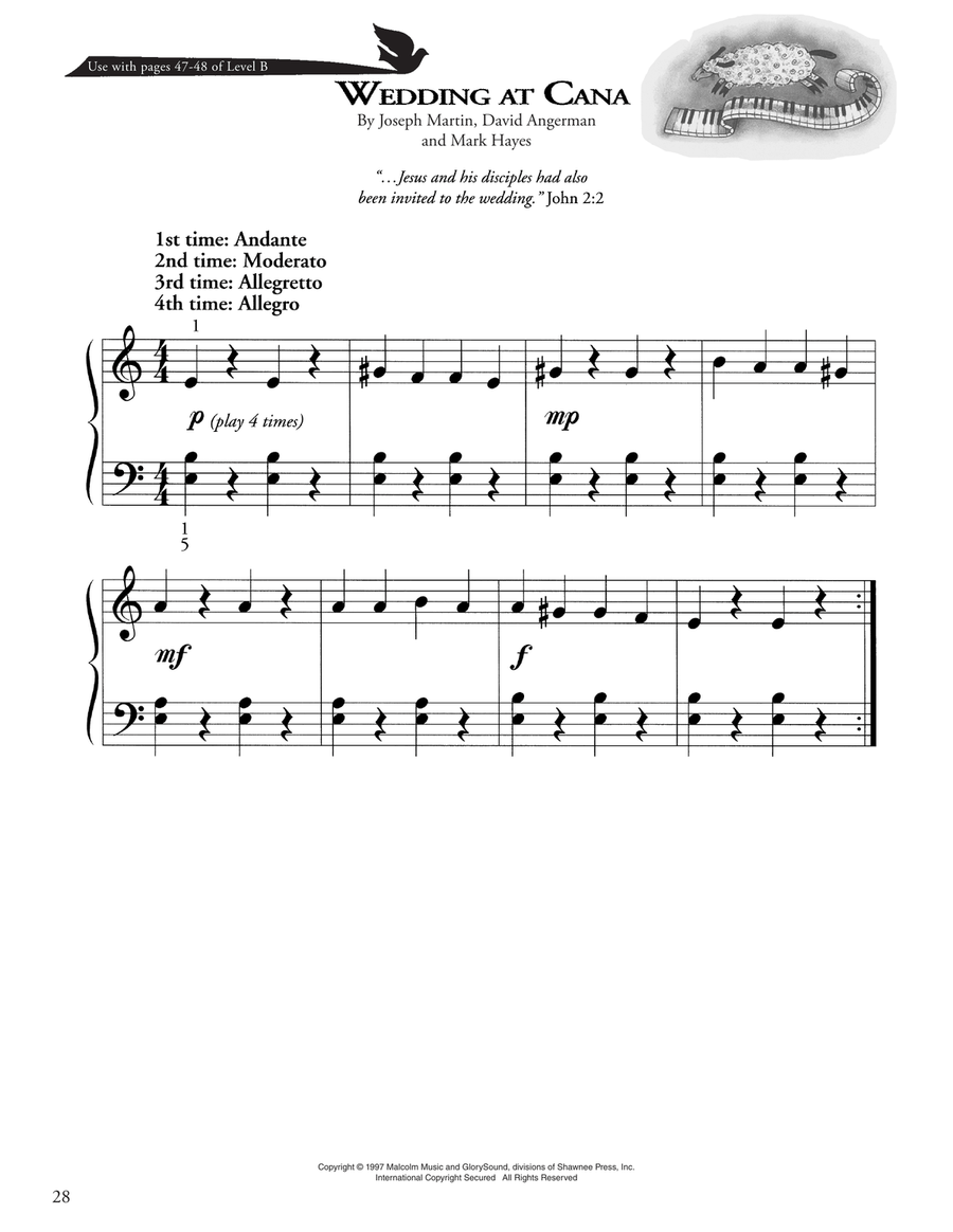 Wedding At Cana Wedding At Cana Piano Method scores gallery preview page 1