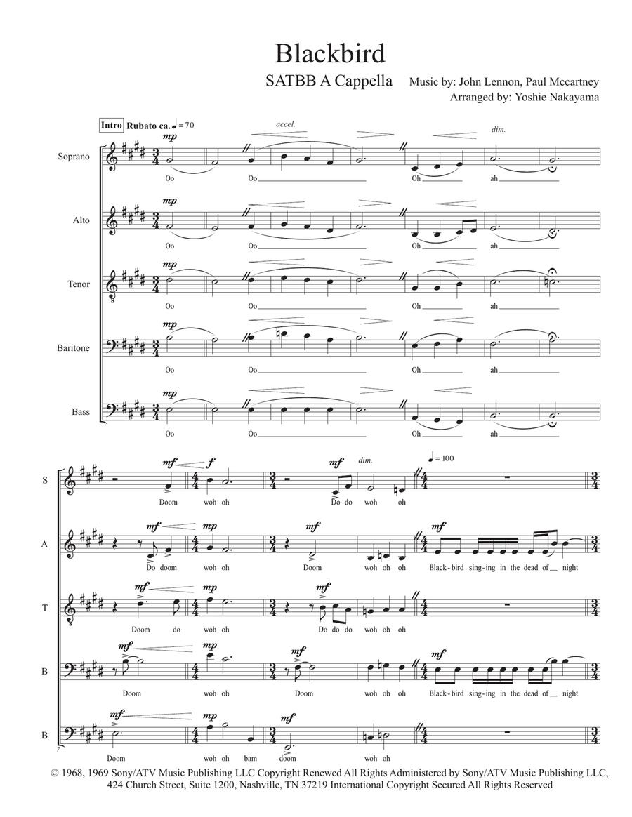 Blackbird Divisi scores gallery preview page 1