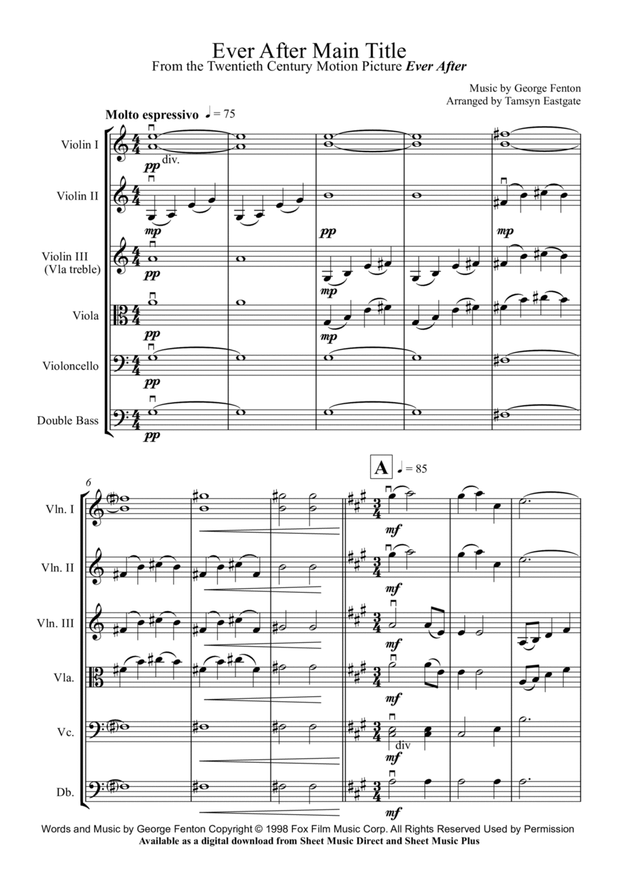 Ever After Main Title Cello scores gallery preview page 1