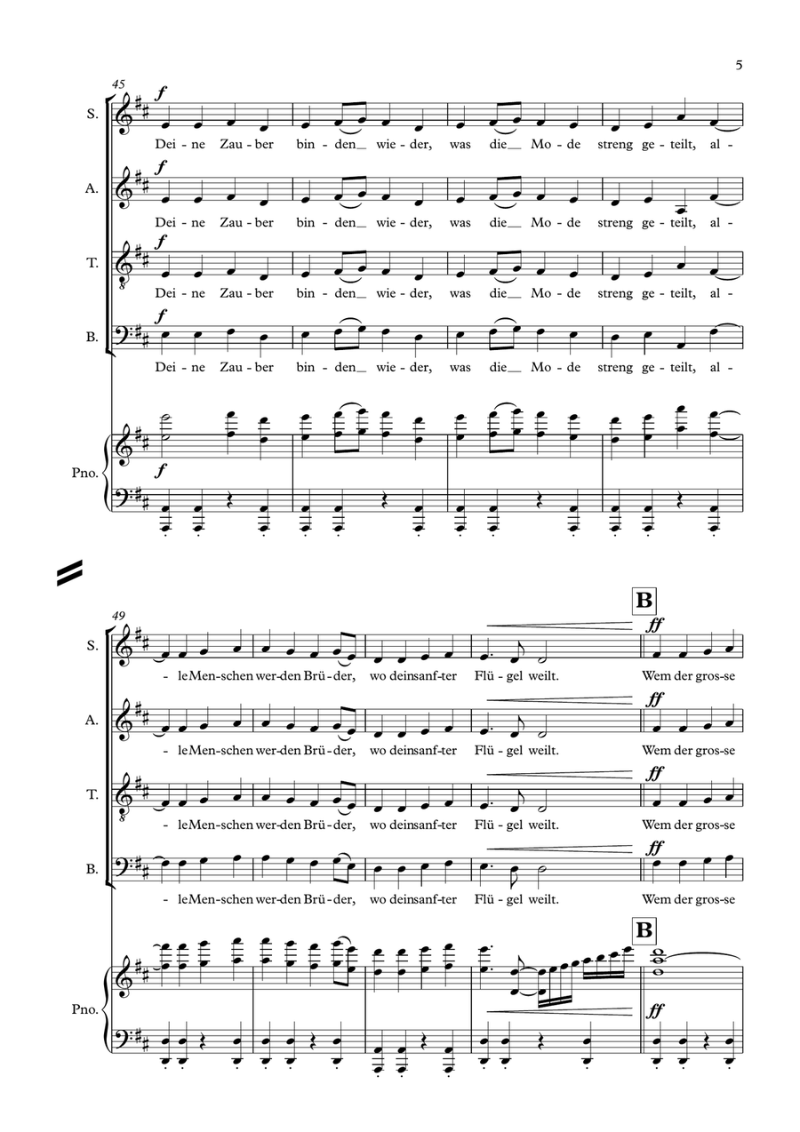 Ode To Joy (arr. Paul Mealor) 4-Part scores gallery preview page 5