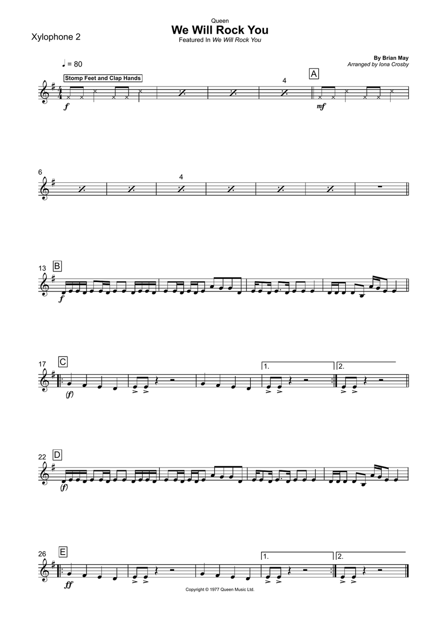 We Will Rock You Percussion Ensemble scores gallery preview page 6