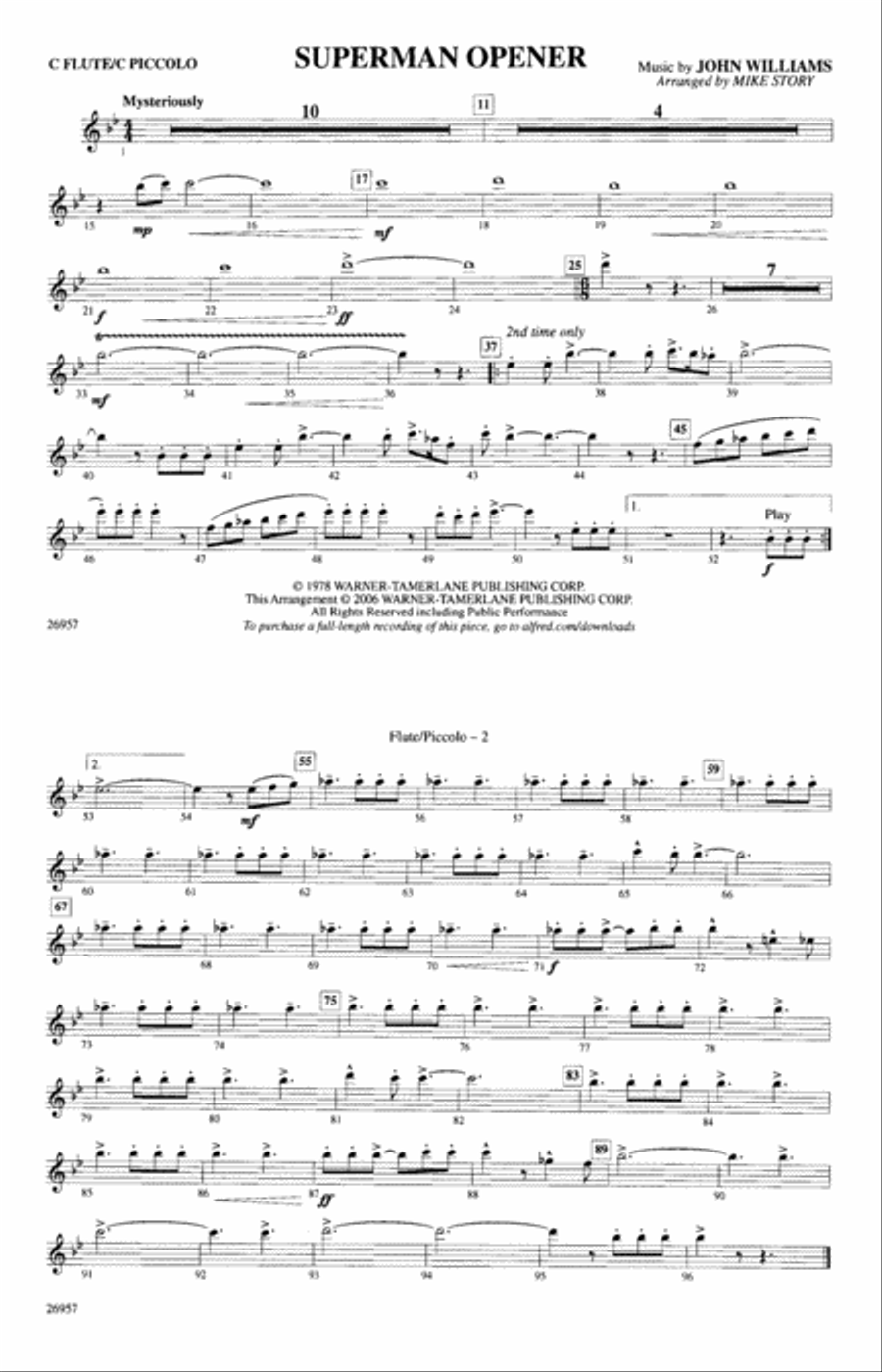Superman Opener: Flute Marching Band scores gallery preview page 1