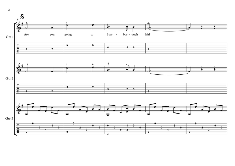 Scarborough Fair Guitar trio image number null