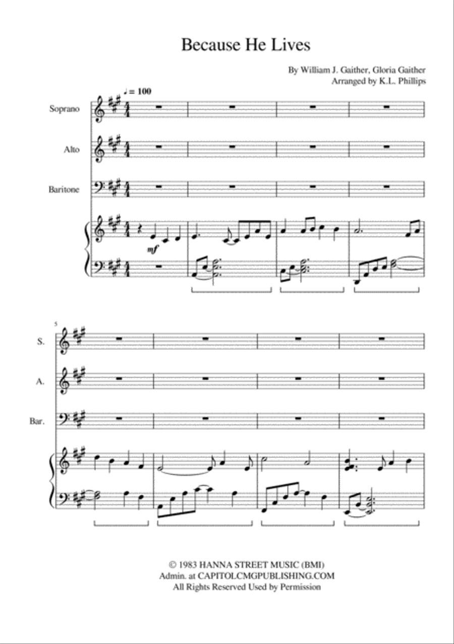 Because He Lives 3-Part scores gallery preview page 2