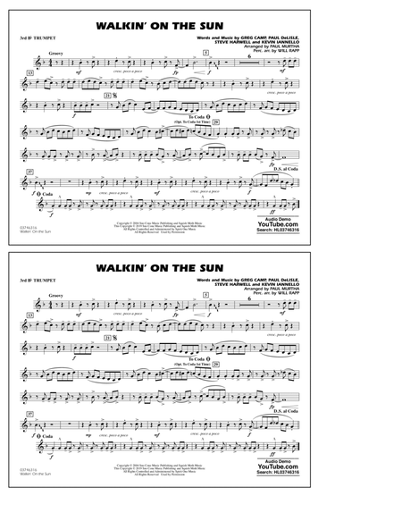 Walkin' on the Sun (arr. Paul Murtha) - 3rd Bb Trumpet