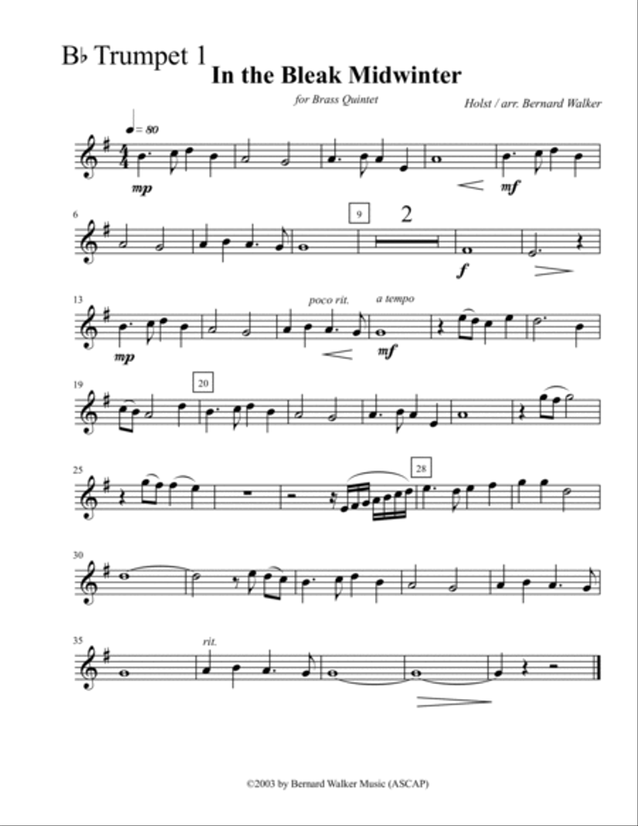 In the Bleak Midwinter Brass Ensemble scores gallery preview page 5