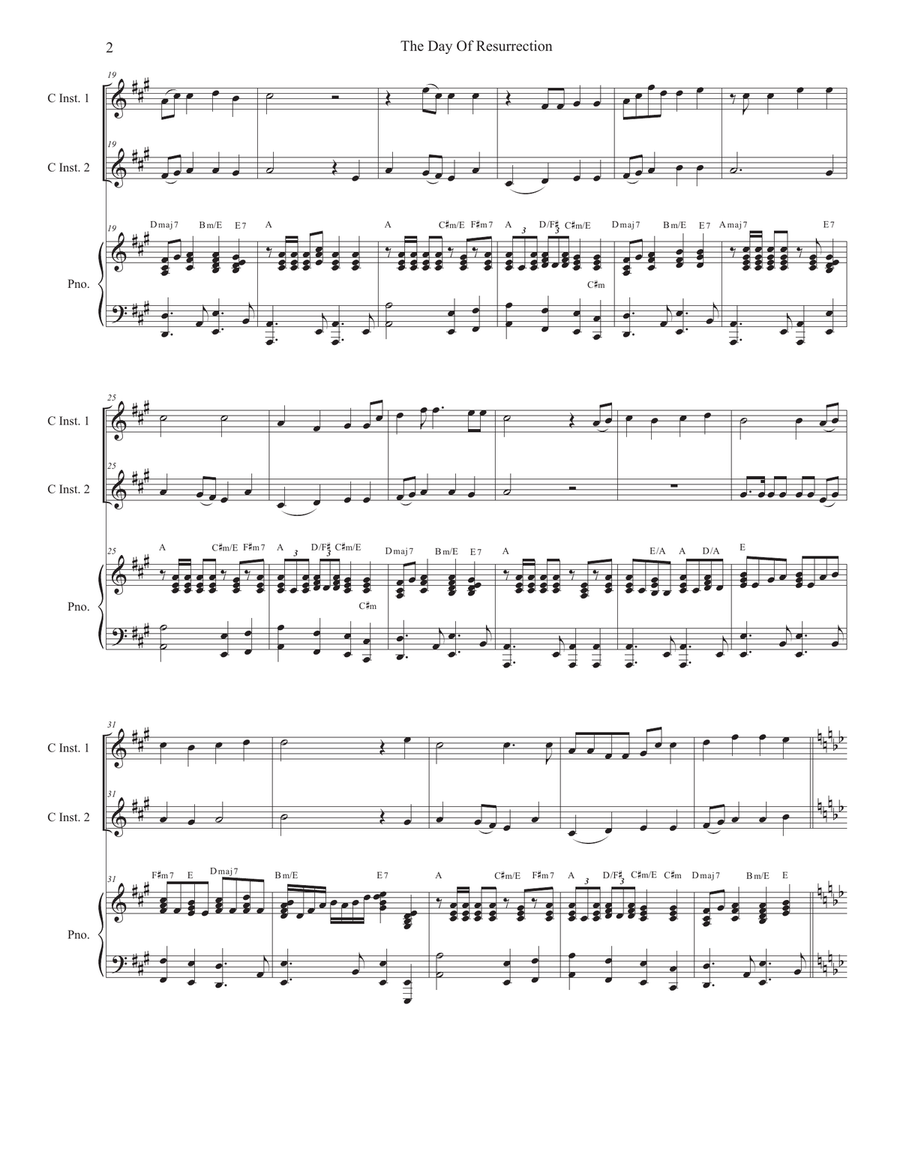 The Day Of Resurrection (Duet for C-Instruments - Piano Accompaniment) Piano scores gallery preview page 2