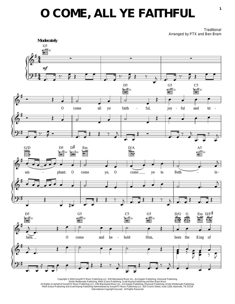 O Come, All Ye Faithful O Come, All Ye Faithful A Cappella scores gallery preview page 1
