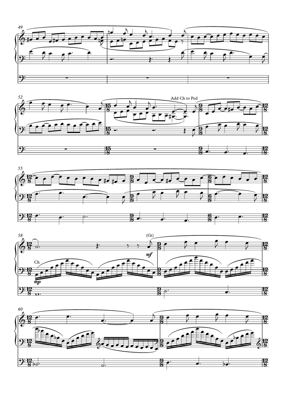 Organ Variations on Gabriel's Message (The Angel Gabriel from Heaven Came) Christmas organ music by Organ Solo scores gallery preview page 3
