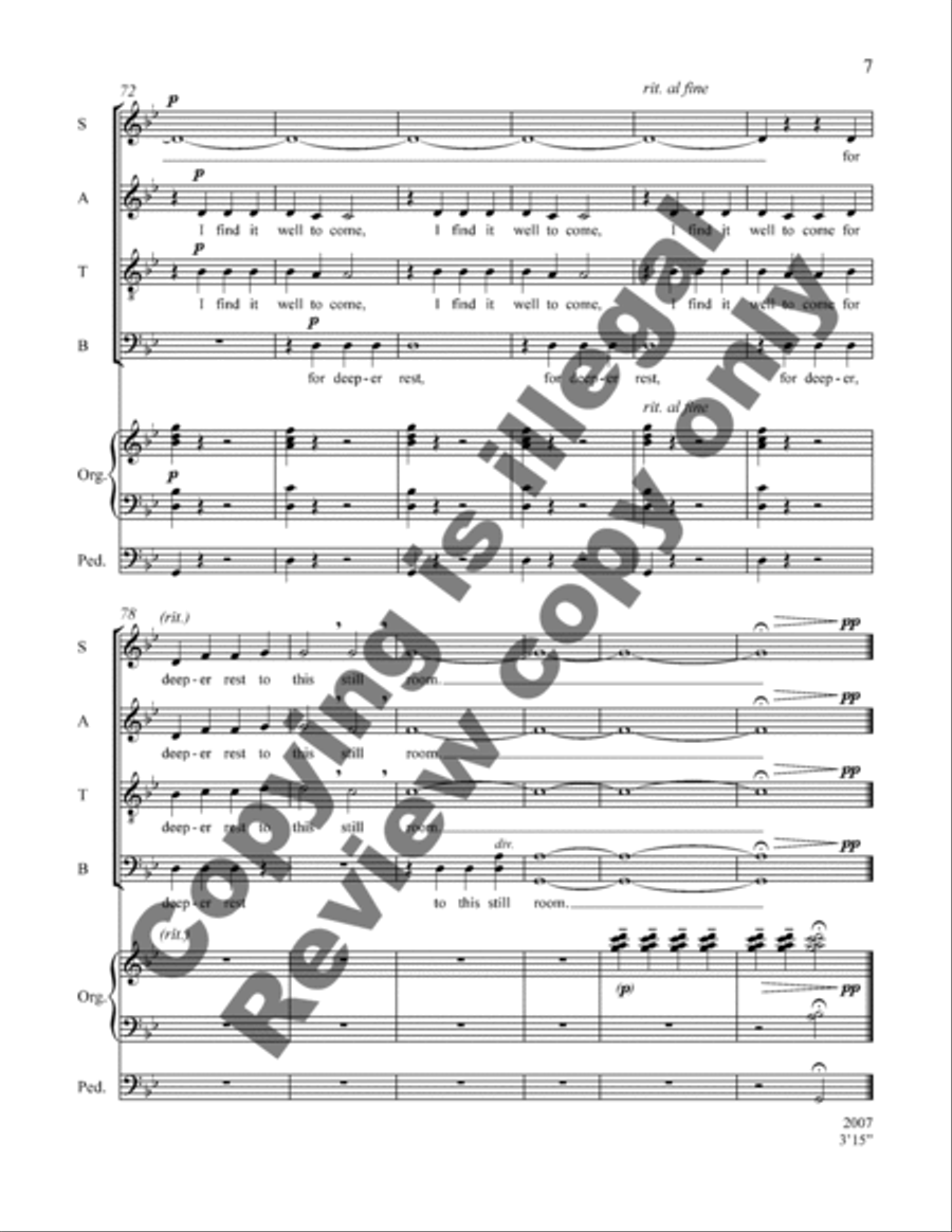 A Sacred Place: 2. In This Still Room 4-Part scores gallery preview page 8