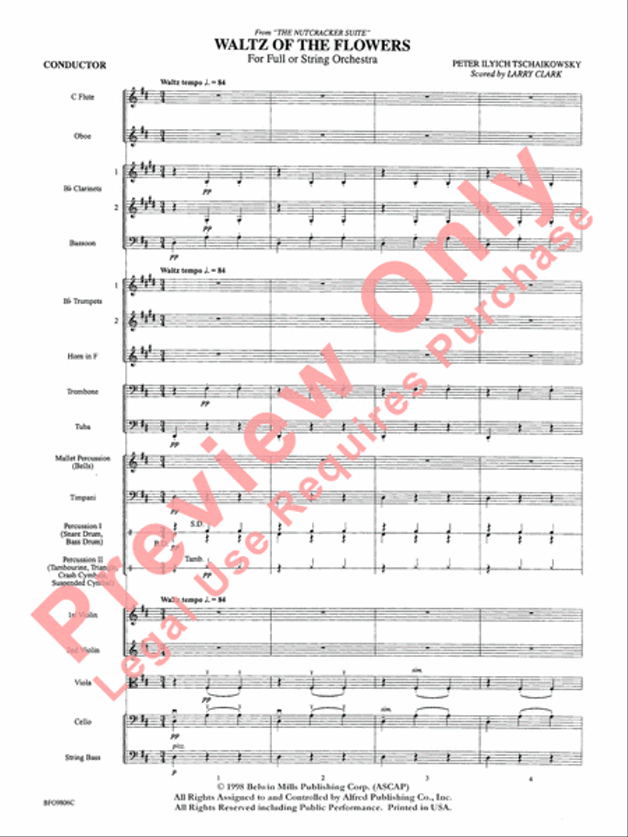 Waltz of the Flowers (from The Nutcracker Suite) Full Orchestra scores gallery preview page 4