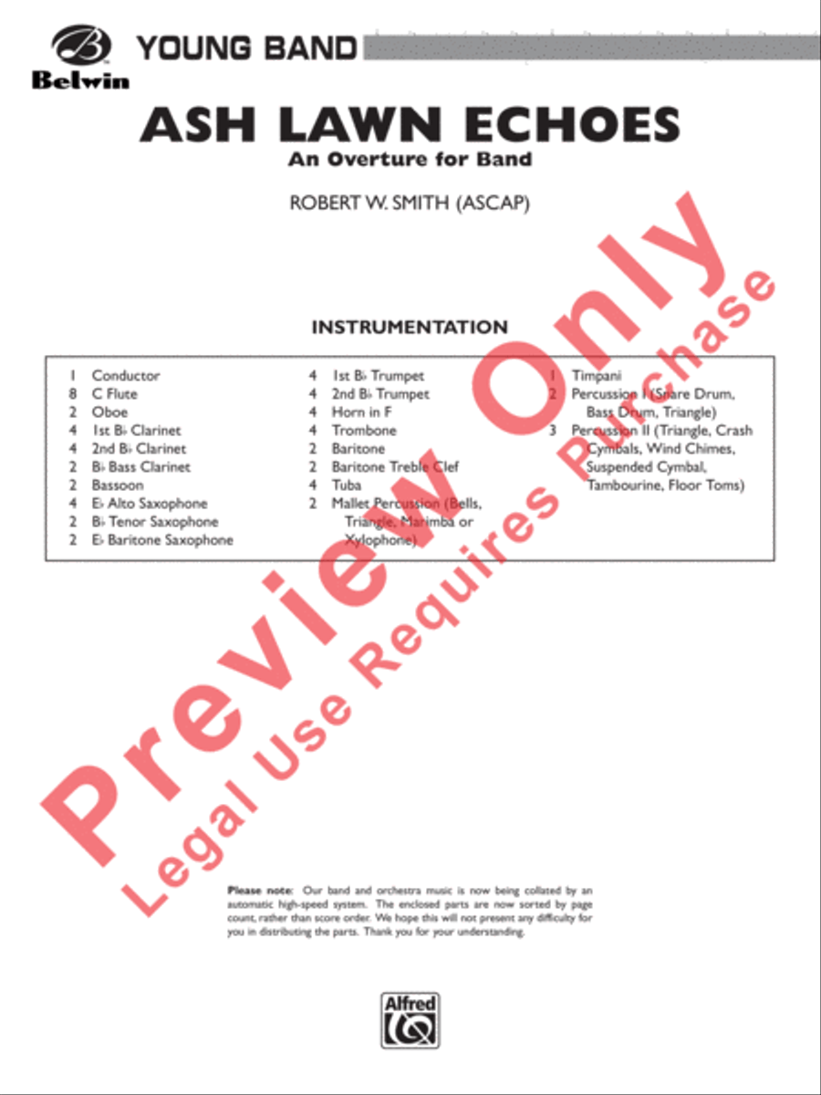 Ash Lawn Echoes (An Overture for Band) Concert Band scores gallery preview page 2
