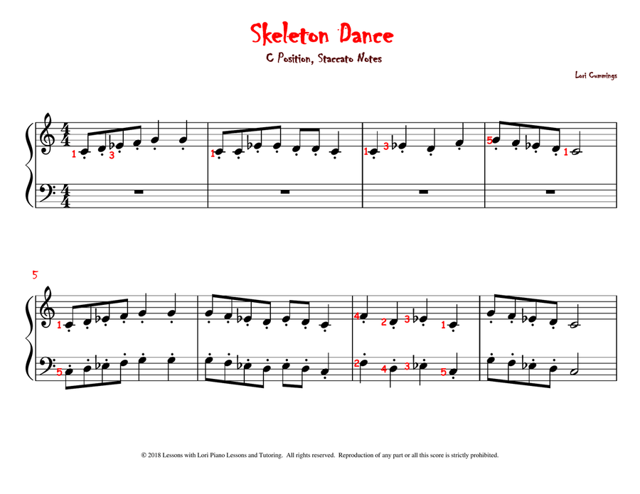 Skeleton Dance Skeleton Dance Piano Method scores gallery preview page 1