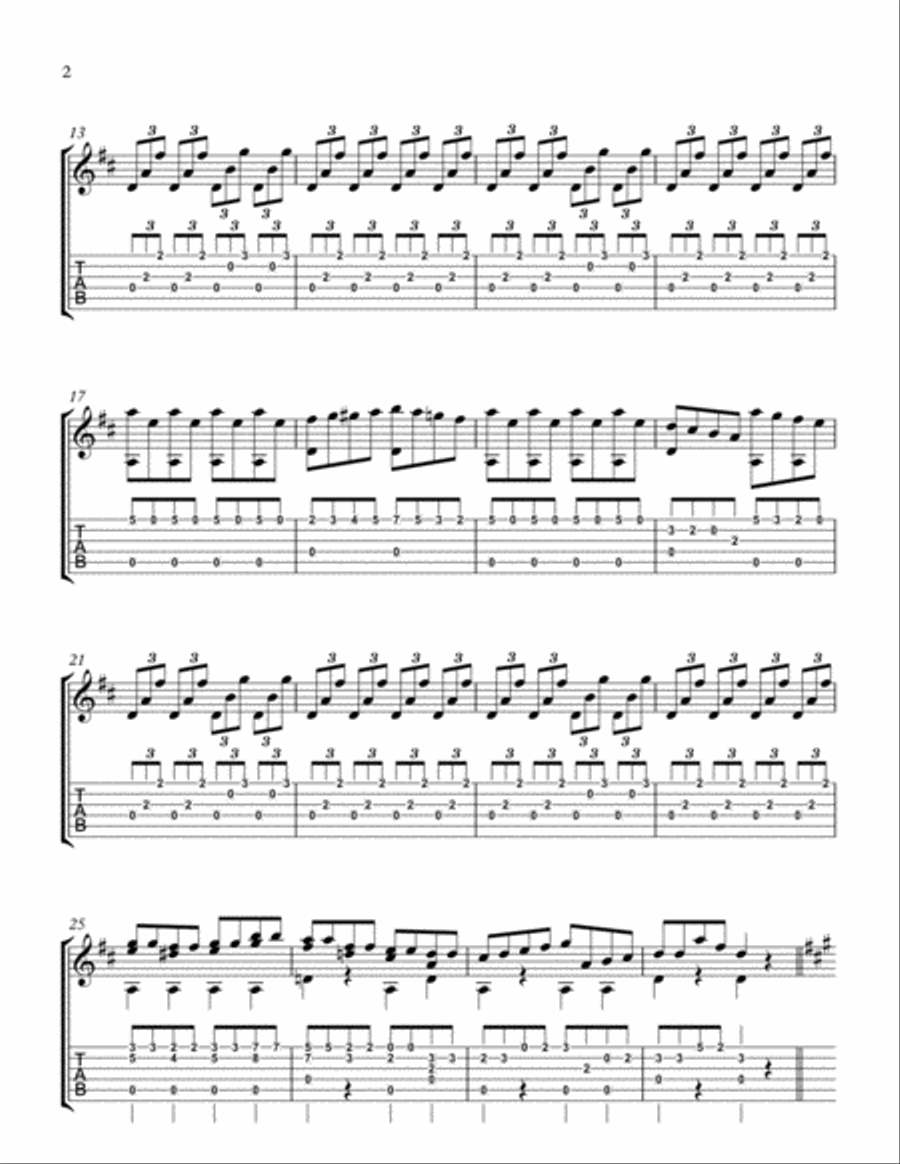 The Infant Paganini (for easy guitar) Classical Guitar scores gallery preview page 2