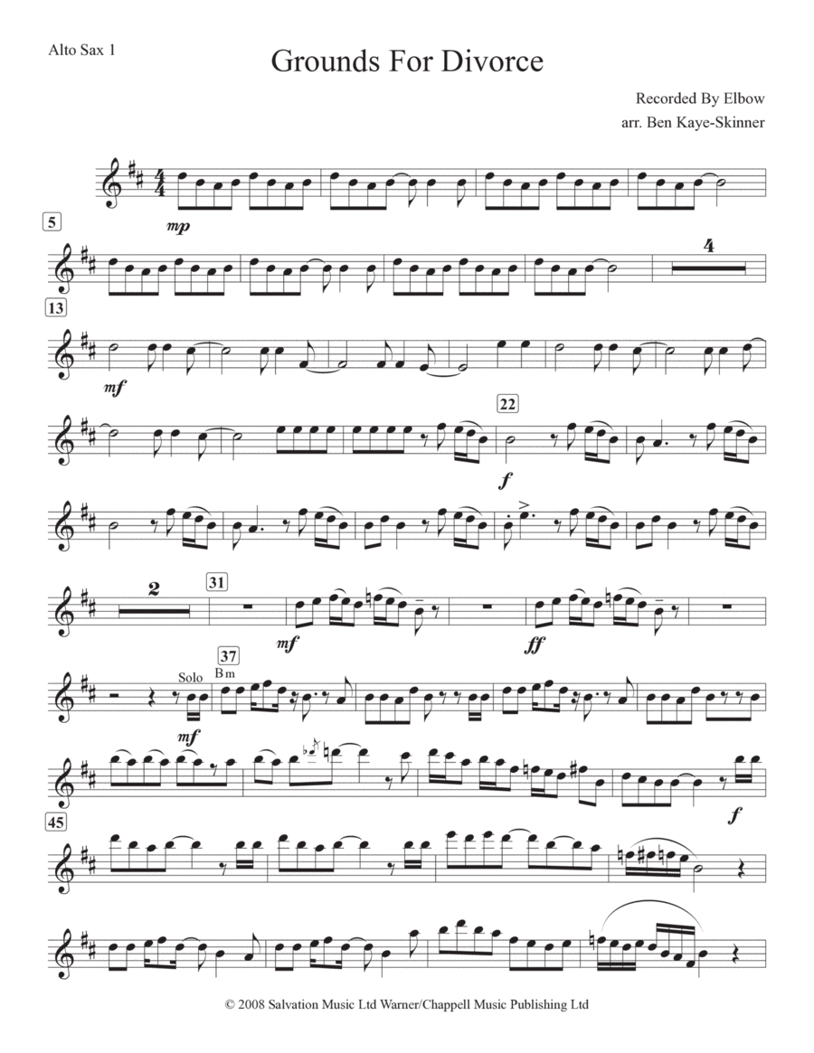 Grounds For Divorce Jazz Ensemble scores gallery preview page 1