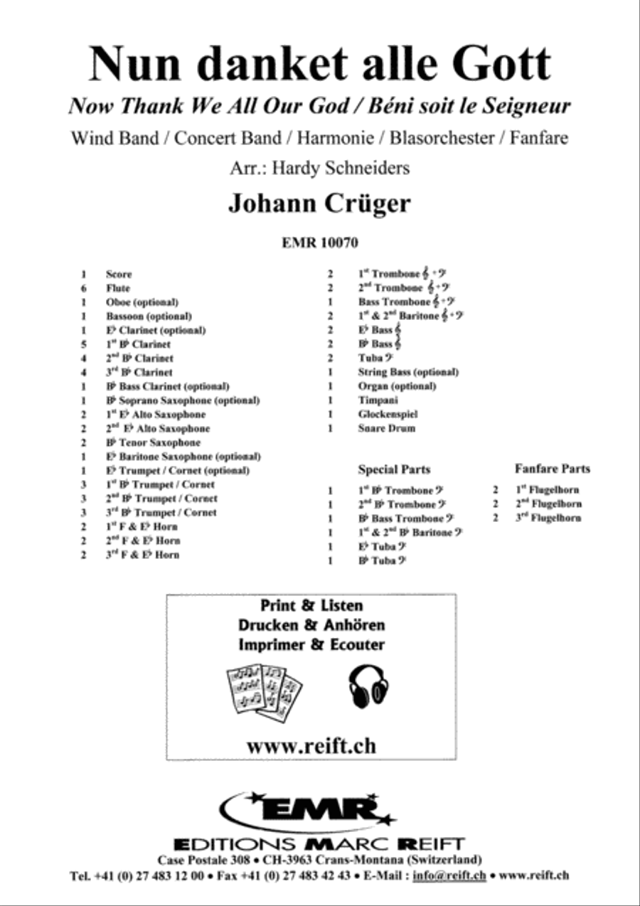 Nun danket alle Gott Concert Band scores gallery preview page 2