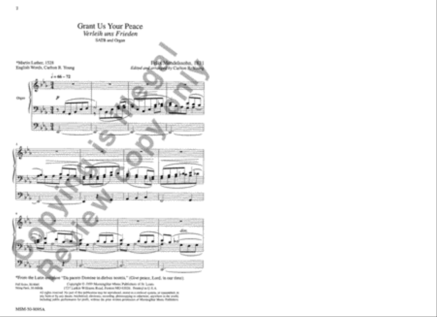 Grant Us Your Peace (Choral Score)